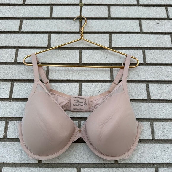 ThirdLove 24/7 Classic Contour Plunge Bra Nude Mesh Underwire - Picture 7 of 10